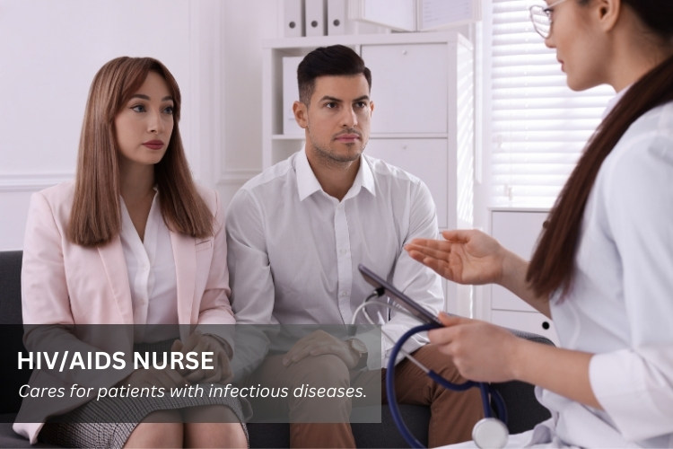 HIV AIDS Nurse cares for patients with infectious diseases.