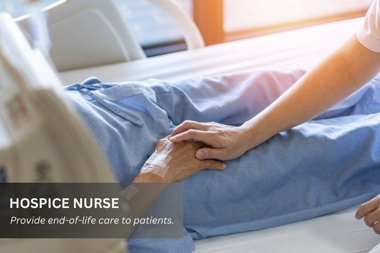 Hospice Nurse provides end-of-life-care to patients.