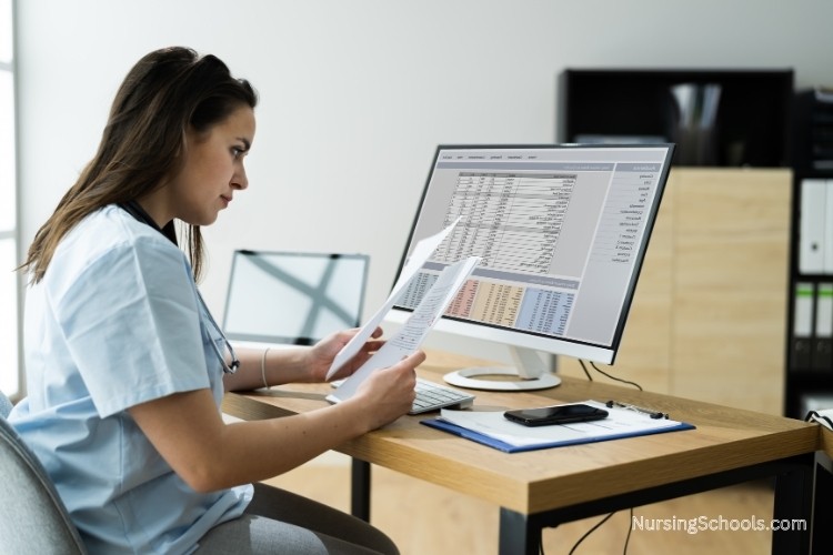 Informatics Nurse designing an electronic health record (EHR) system.