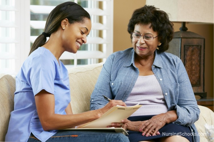 Practical Nurse (PN) records vital signs, medications, and patient observations as part of her job duties.
