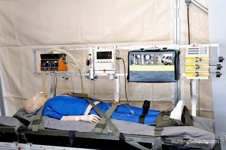 Military Nurse work stations in mobile field hospitals are designed for rapid deployment and high-intensity care.