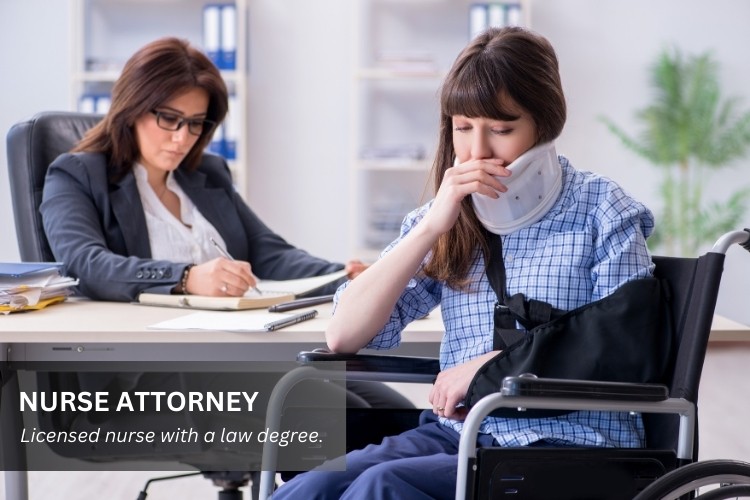 Nurse Attorney consulting with an injured patient about a healthcare-related legal issue.