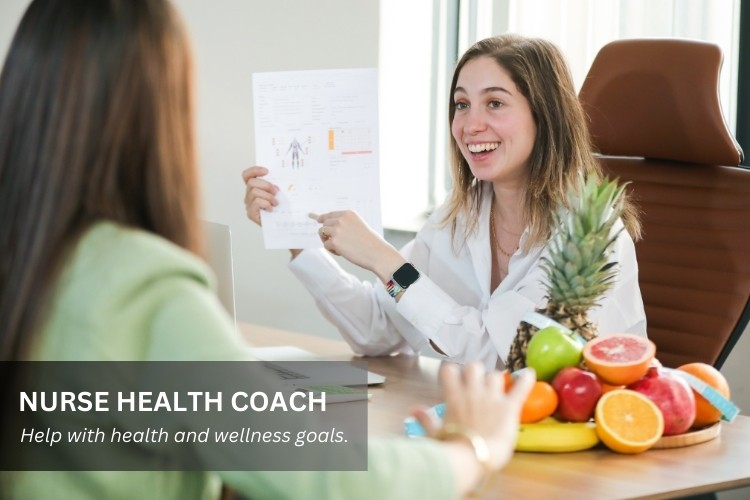 Nurse Health Coach helps a patient reach her health goals.