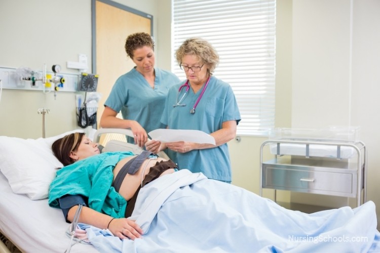Obstetrics Nurse working in a labor and delivery unit.