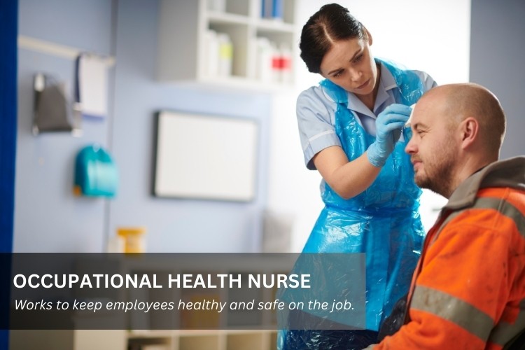 Occupational Health Nurse cares for an injured construction worker.