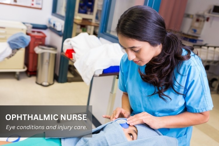 Ophthalmic Nurse specializes in caring for patients with eye conditions.