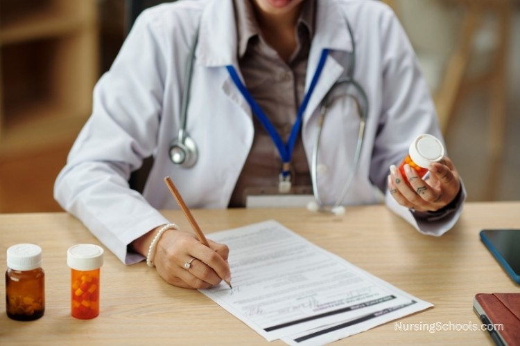 Psychiatric Nurse Practitioner prescribing psychotropic medications for a patient.