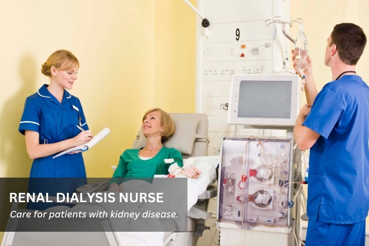 Renal Dialysis Nurse care for patients with kidney disease.
