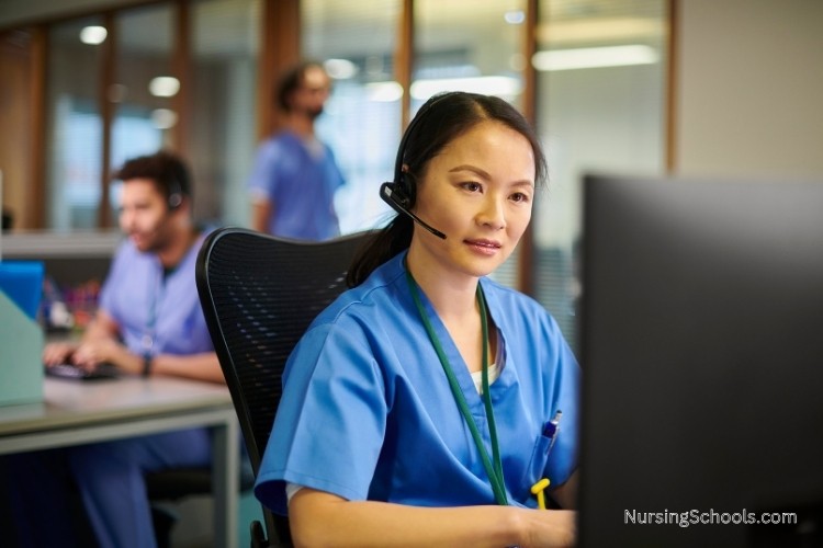 Telephone Triage Nurse assesses a patients symptoms by phone.