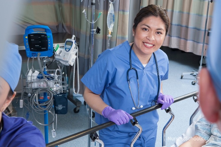 LPN to RN bridge program clinical rotation in a hospital medical-surgical ward.