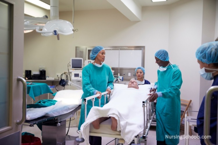 LVN to RN bridge program clinical rotation in a hospital medical-surgical ward.